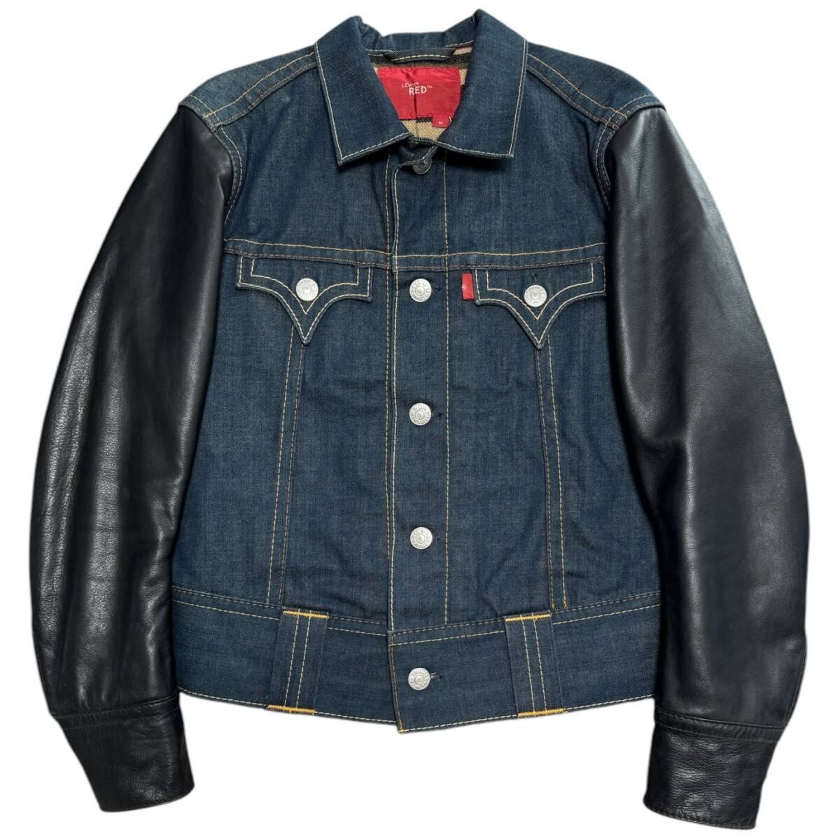 Levi's RED 2002AW 71M Type 4 袖レザー デニムジャケット Levi's RED 2002AW 71M Type 4 袖レザー デニムジャケット