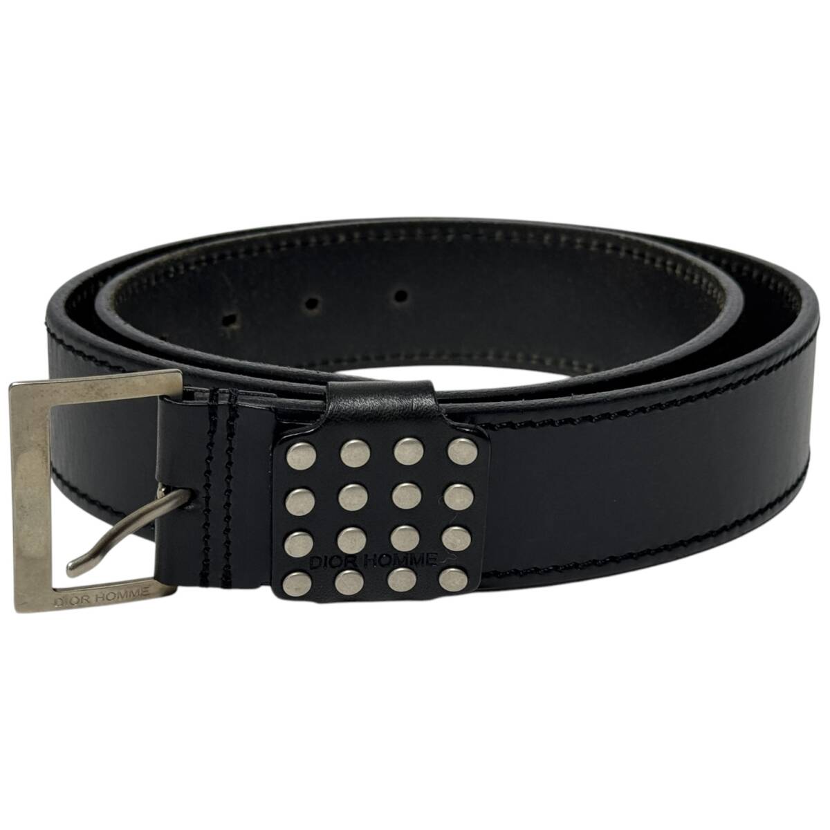 GD1) DIOR HOMME 05AW スタッズ レザーベルト ブラック GD1) DIOR HOMME 05AW スタッズ レザーベルト ブラック