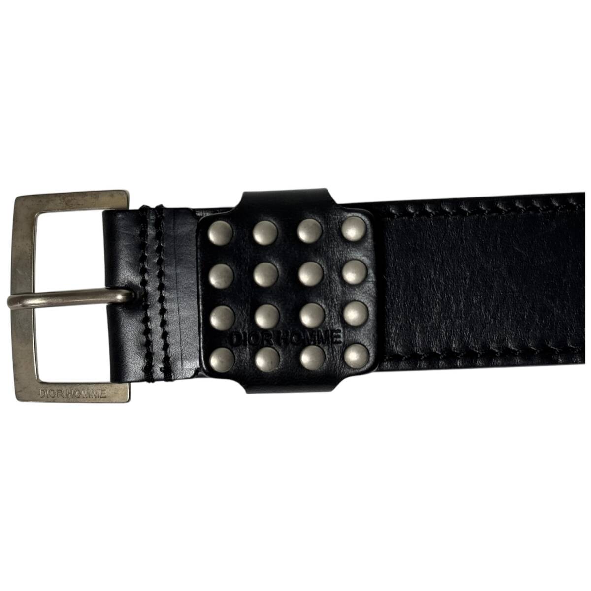 GD1) DIOR HOMME 05AW スタッズ レザーベルト ブラック GD1) DIOR HOMME 05AW スタッズ レザーベルト ブラック