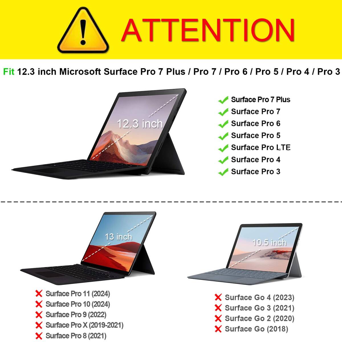 Plus 2021/ 7/ 7 6 / 5 Pro 2017 / Surface 4 / 3 Microsoft ケース 専用スタ_画像6