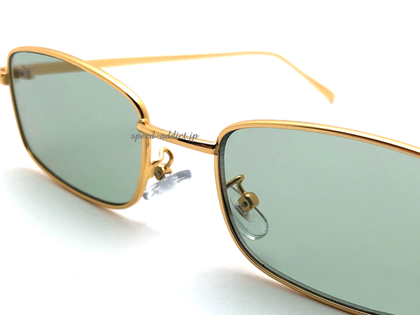 METAL SQUARE SUNGLASS for JAPANESE GOLD × LIGHT GREEN + очки кейс BLACK/ metal квадратное солнцезащитные очки Gold metal рама date очки