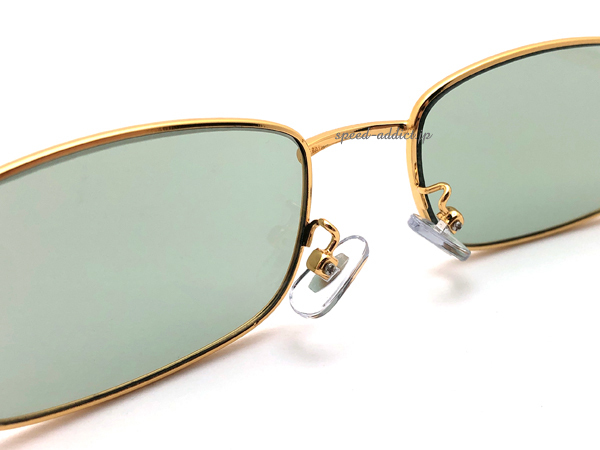METAL SQUARE SUNGLASS for JAPANESE GOLD × LIGHT GREEN + очки кейс BLACK/ metal квадратное солнцезащитные очки Gold metal рама date очки