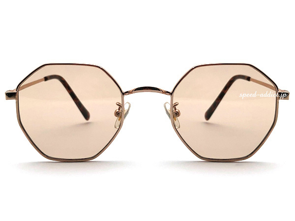 OCTAGON SUNGLASS GOLD × LIGHT BROWN + очки кейс BLACK/ ok tagon солнцезащитные очки Gold рама много квадратная форма рама стильный sharp 