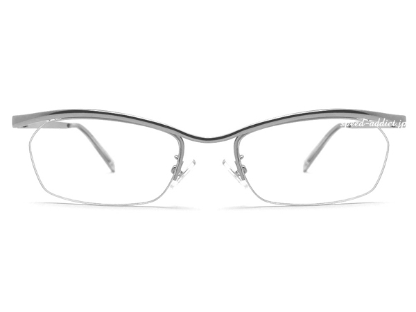 METAL NARROW HALF RIM SUNGLASS SILVER × CLEAR + очки кейс BLACK/ metal narrow половинчатая оправа солнцезащитные очки серебряный прозрачный неполная оправа