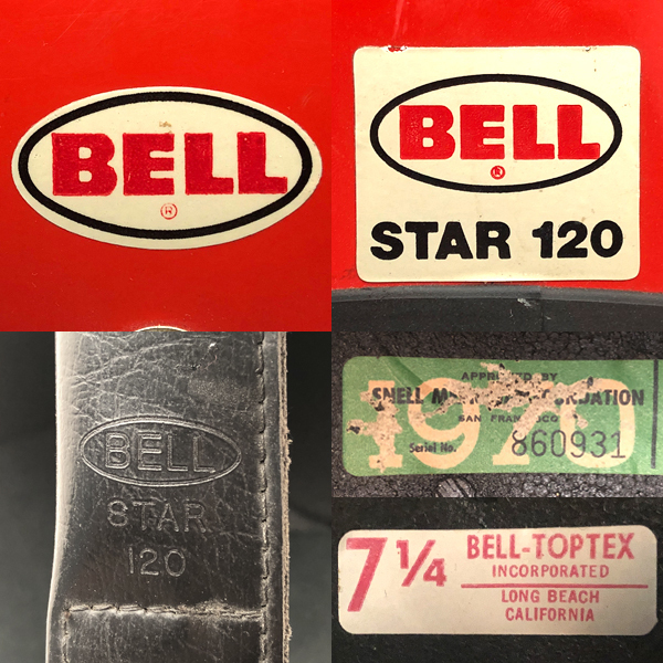 送料無料 BELL STAR 120 ORANGE 58cm/ベルスター120オレンジビンテージヘルメットレーサーオンロードフルフェイスbucoブコレーサー舊車70s
