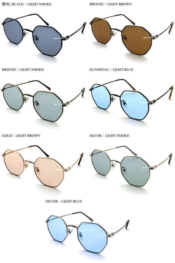 OCTAGON SUNGLASS GOLD × LIGHT BROWN + очки кейс BLACK/ ok tagon солнцезащитные очки Gold рама много квадратная форма рама стильный sharp 