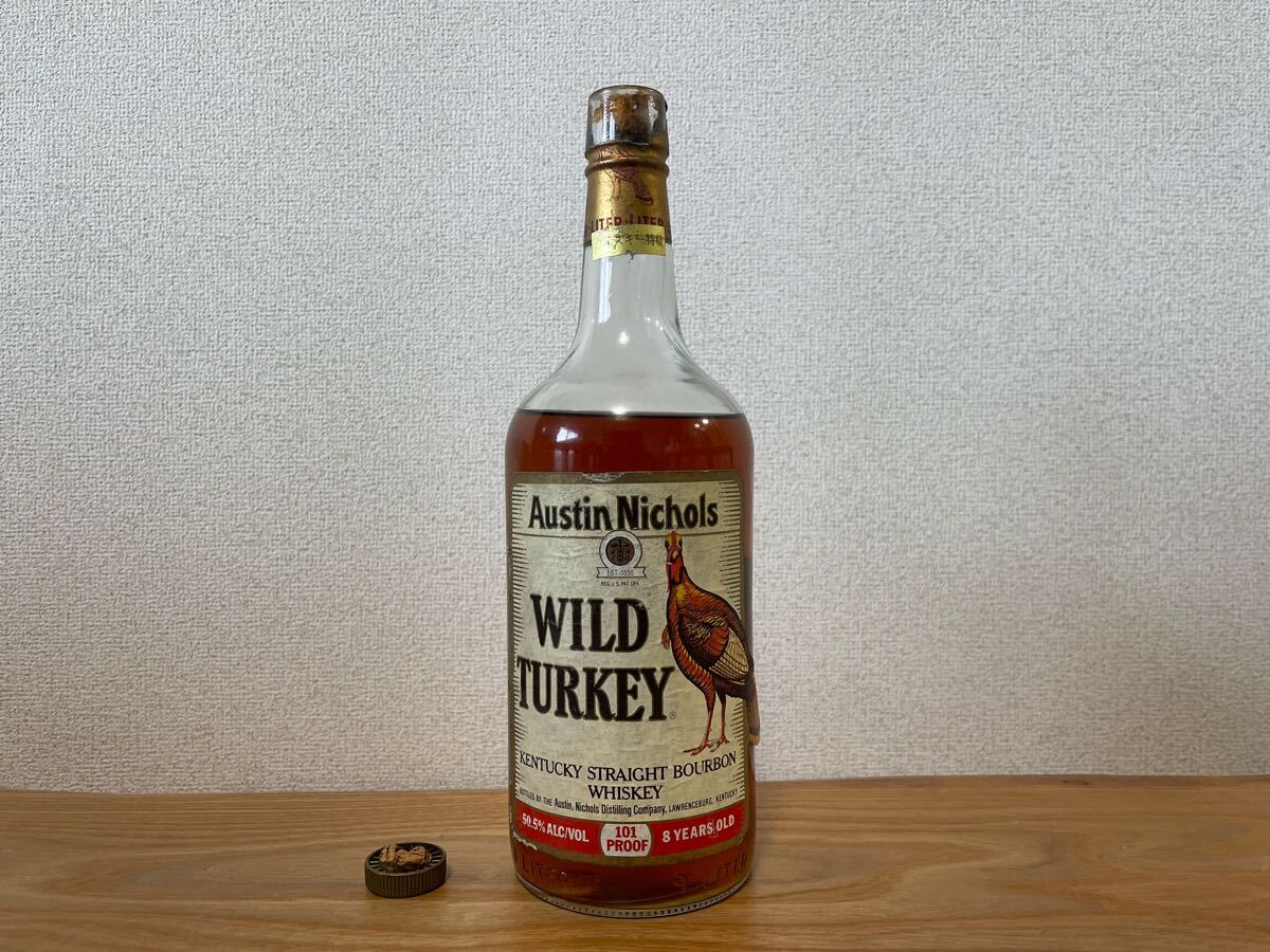 空瓶・ジャンク】ワイルドターキー8年 1000ml 特級 液面低下 空瓶・ジャンク】ワイルドターキー8年 1000ml 特級 液面低下