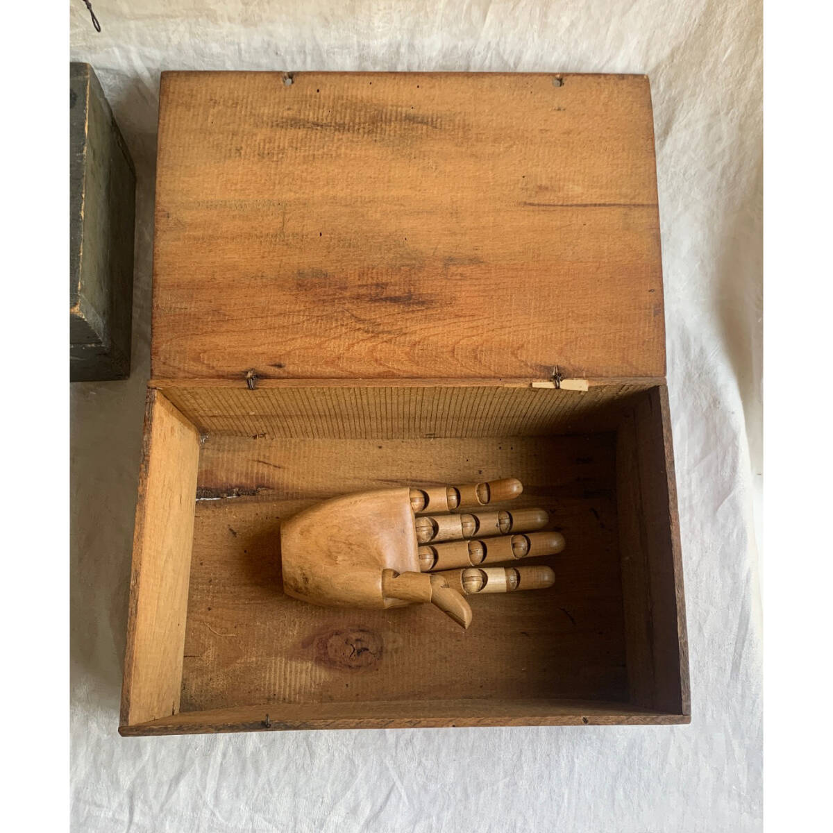 フランス 1900-20s 木箱 鶏 チョコレート ツールボックス 道具箱 フランス 1900-20s 木箱 鶏 チョコレート ツールボックス 道具箱