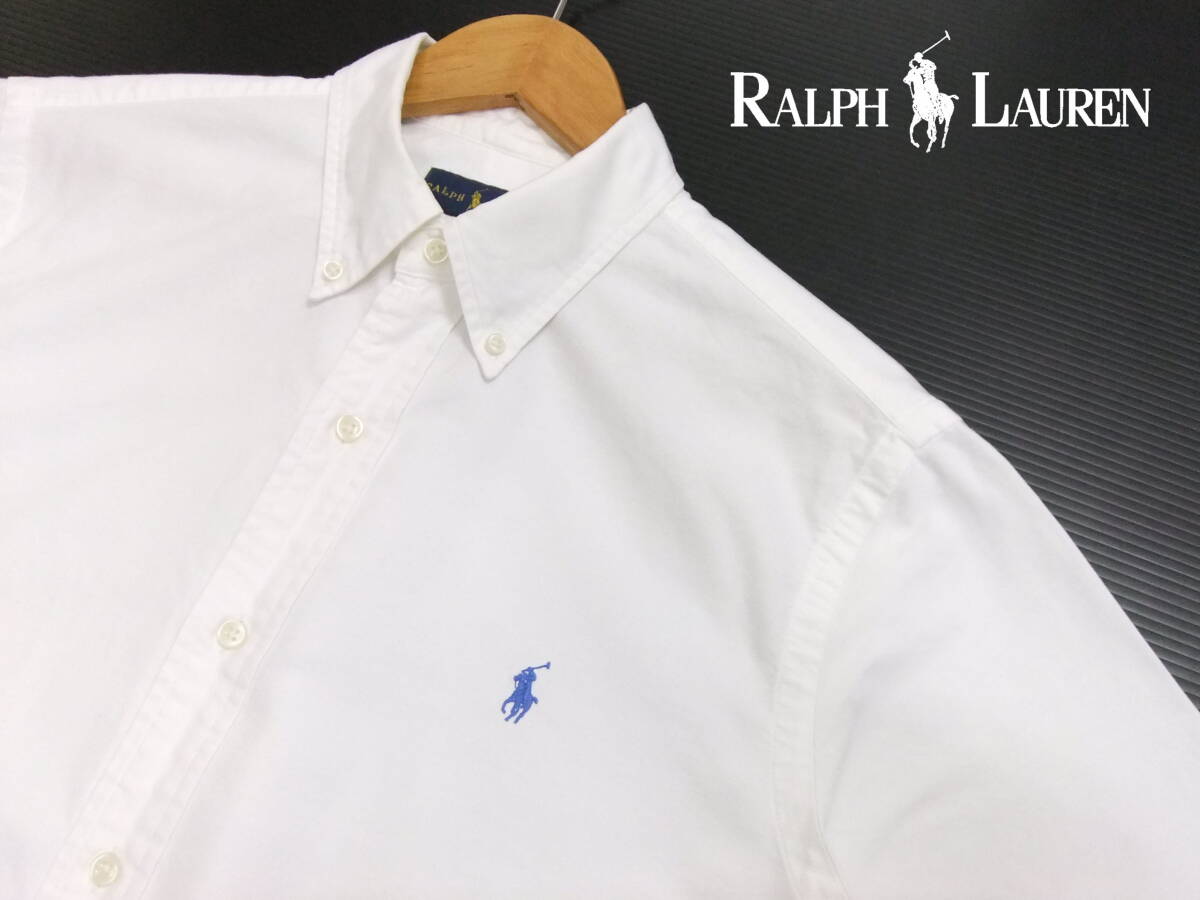 ■Ralph Lauren■半袖シャツ 白 オックスフォード Mサイズ ボタンダウン ラルフローレン