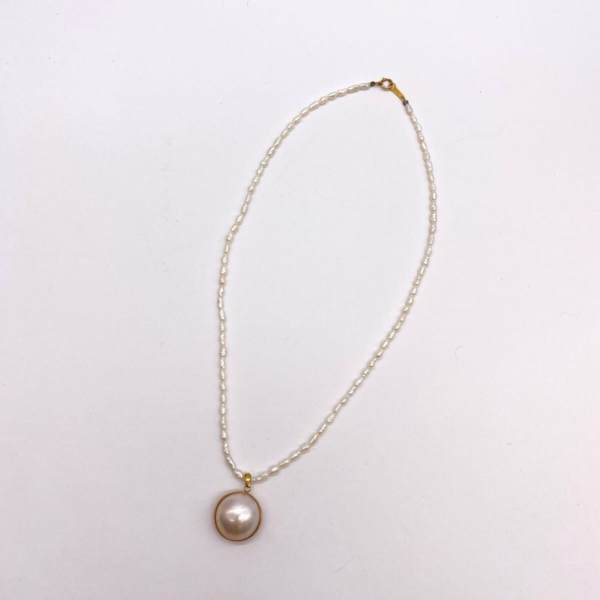 AC-7】 マベパール ペンダントトップ ネックレス 留め具・枠K18 AC-7】 マベパール ペンダントトップ ネックレス 留め具・枠K18