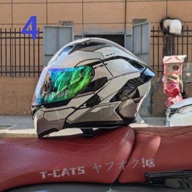 ☆新品バイクフリップアップダブルレンズ オンロードフルフェイスヘルメットインナー丸洗い可M～XXLサイズ選択可-4