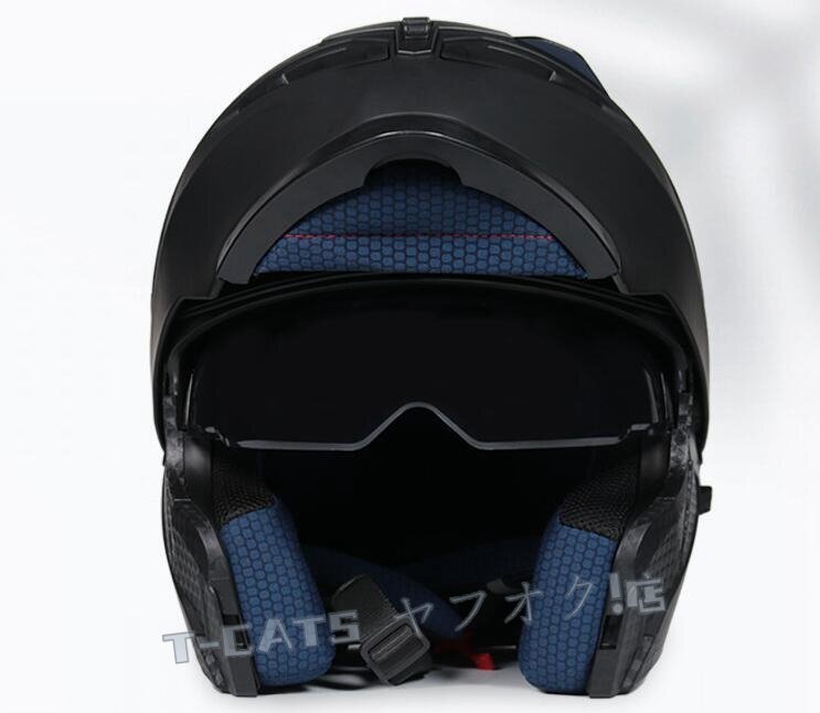 ☆新品2色 ダブルレンズフリップアップヘルメット システムヘルメットバイクフルフェイス ジェットオートバイフリップアップ シールド付き