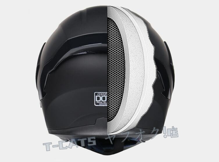 ☆新品2色 ダブルレンズフリップアップヘルメット システムヘルメットバイクフルフェイス ジェットオートバイフリップアップ シールド付き