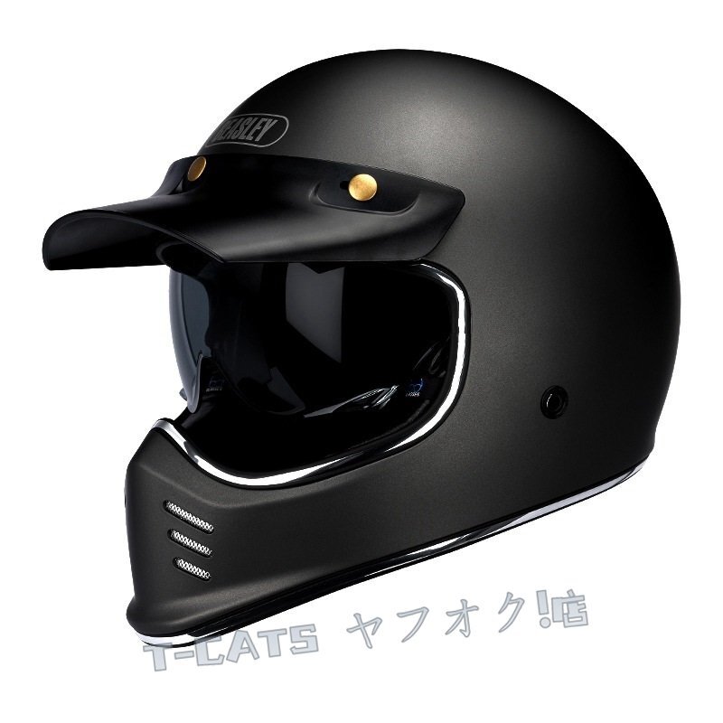☆新品ハーレー機(jī)関車 レトロフルフェイスヘルメット バイク用ヘルメット オフロードヘルメット 通気性良い DOT認(rèn)証規(guī)格 S -XXXL ブルー