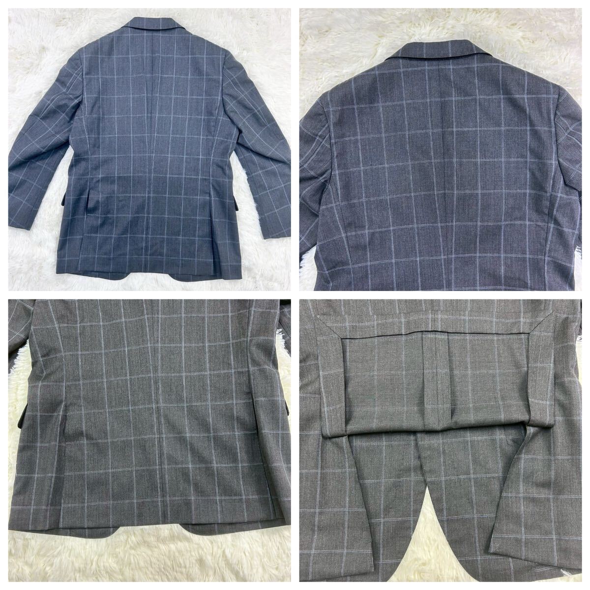 美品 マッキントッシュ スーツセットアップ チェック柄 紺 美品 マッキントッシュ スーツセットアップ チェック柄 紺