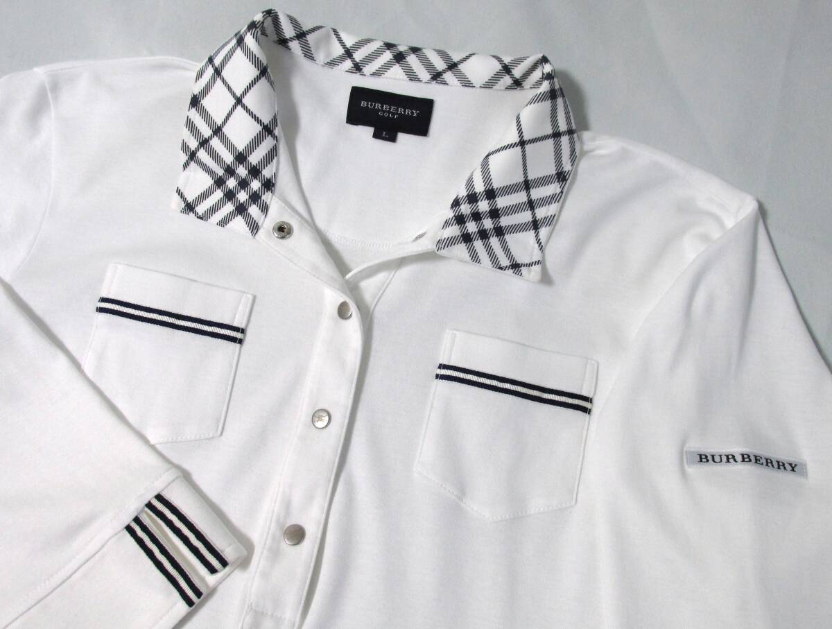 《美品》BURBERRY GOLF　バーバリー　チェック柄　ポロシャツ　刺繍ロゴ　※ホームクリーニング済み