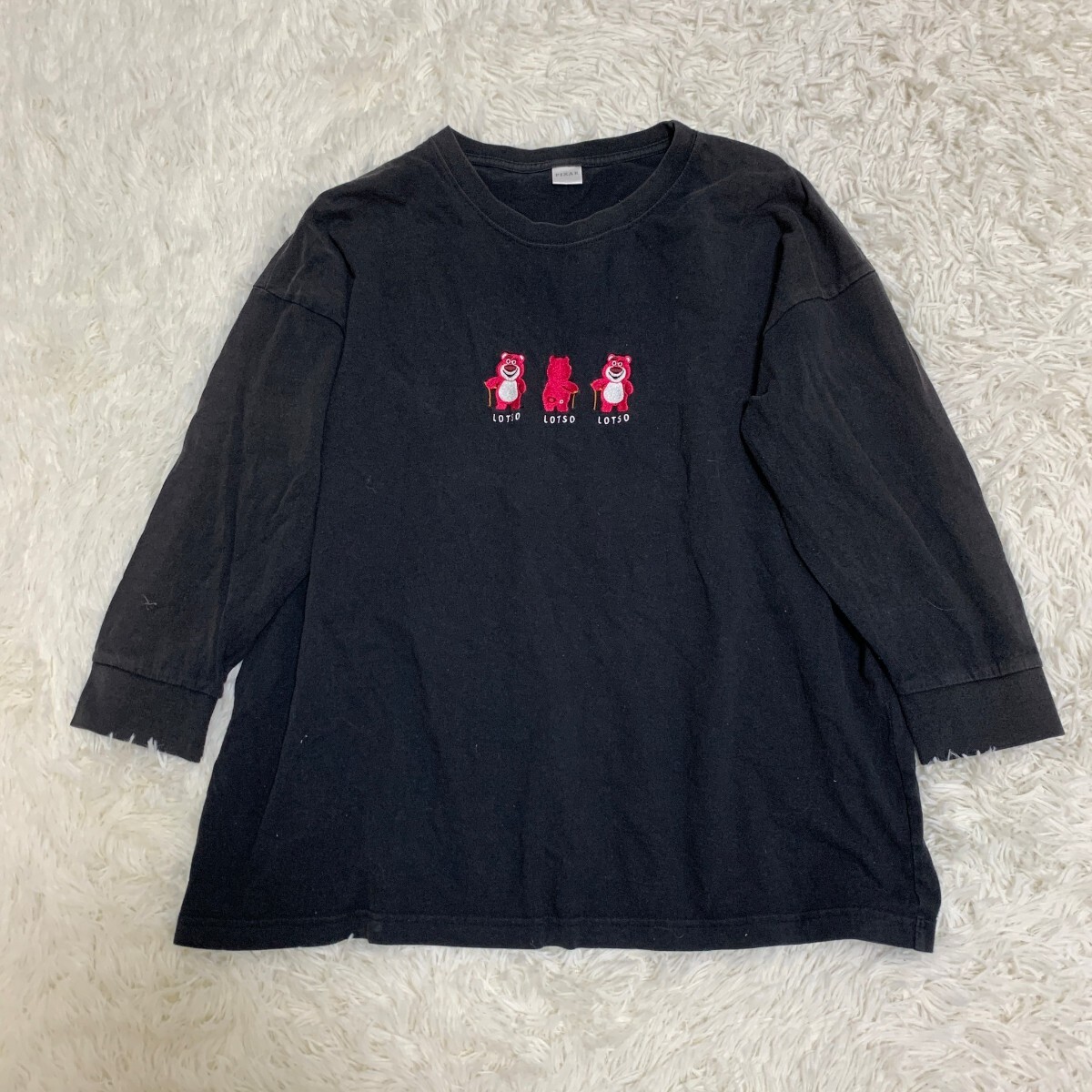 PIXAR ピクサー Tシャツ　カットソー　ディズニー　ロングtシャツ　ブラック　4L