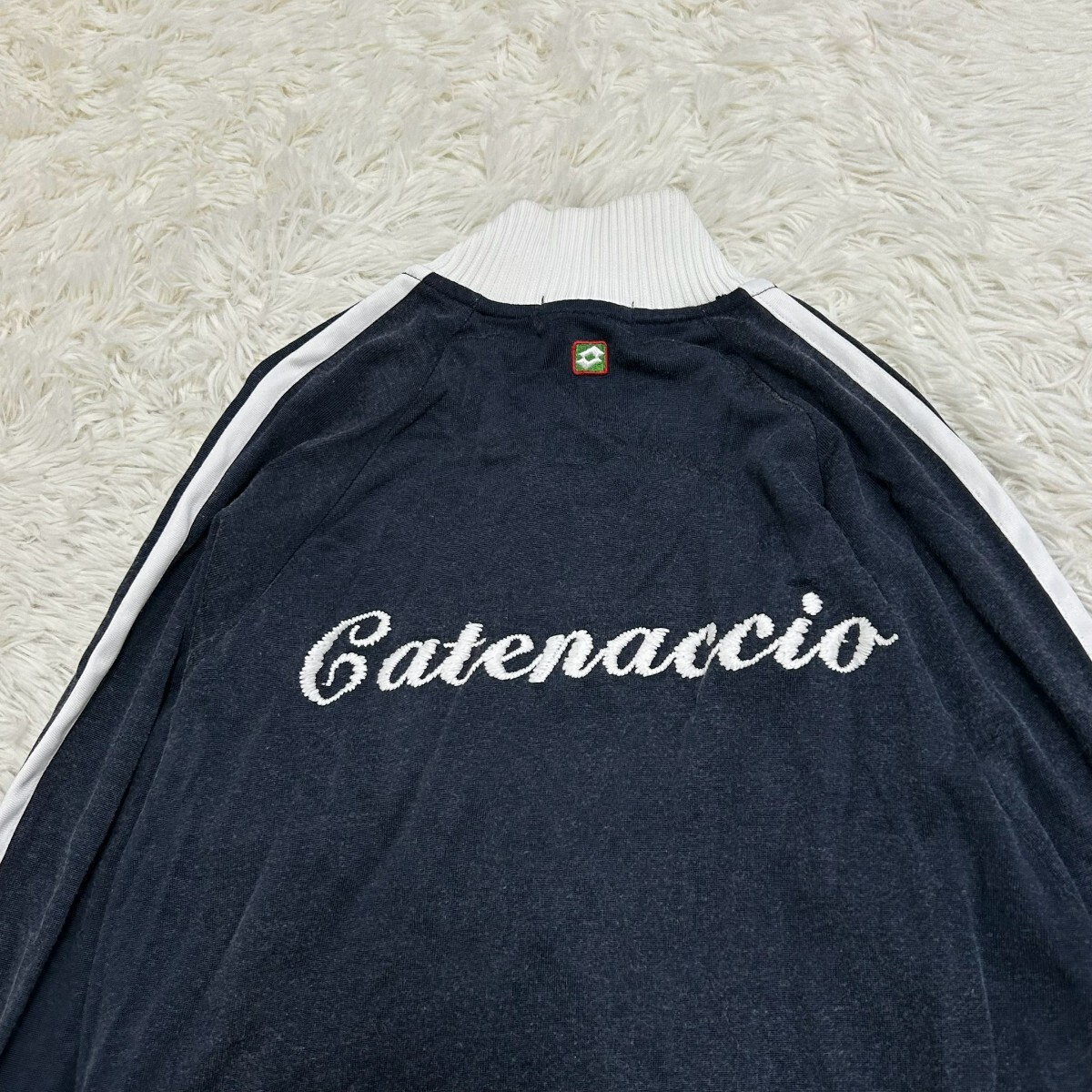 lotto ロット　ブルゾン　ジャンパー　カジュアル　トラックジャケット　サッカー　ネイビー　サイズM　ジャージ_画像4