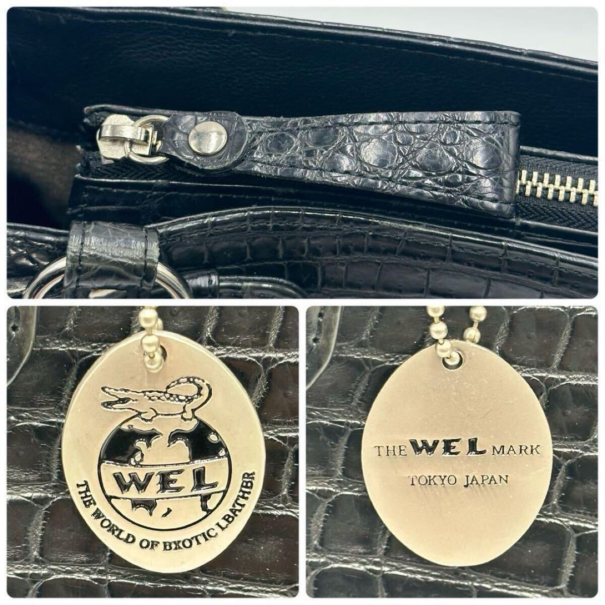 極美品 A4可 クロコダイル メンズ トートバッグ 肩掛け ビジネス 極美品 A4可 クロコダイル メンズ トートバッグ 肩掛け ビジネス