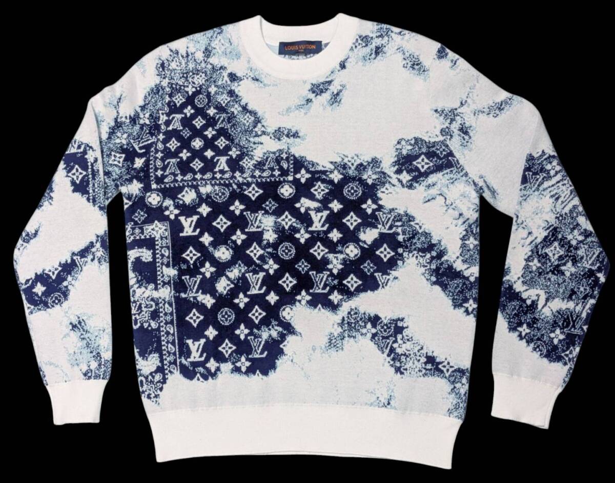LOUIS VUITTON モノグラムバンダナクルーネックニット SIZE XS LOUIS VUITTON モノグラムバンダナクルーネックニット SIZE XS