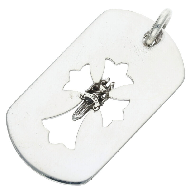 クロムハーツ ネックレストップ D TAG LRG CROSS DAGG カットアウトクロスダガー ラージドッグタグネックレストップ 中古 GZ11