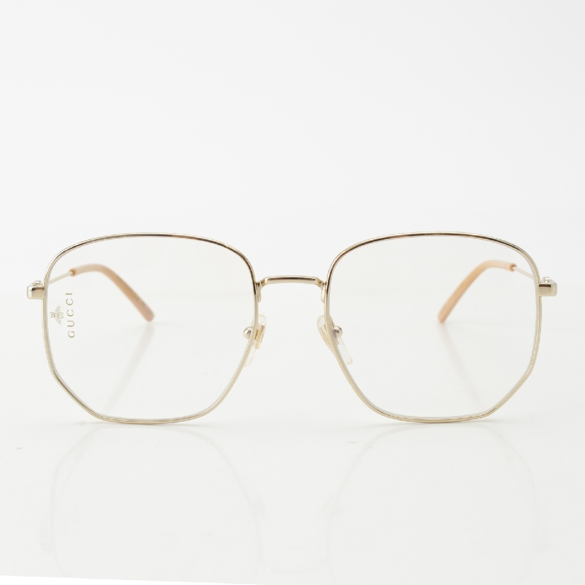 グッチ メタルフレーム ロッキングG メガネ GG0396S ゴールド 56□18-140【中古】