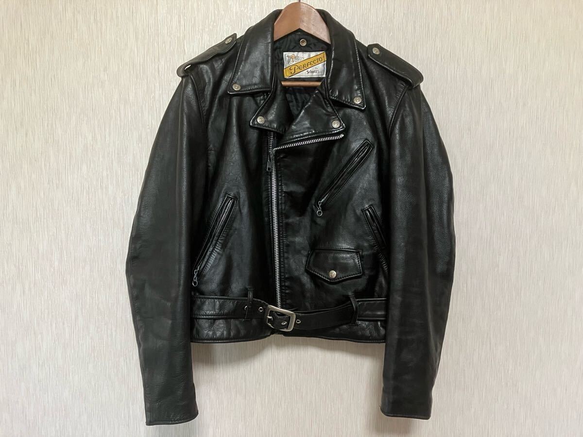 美品 schott ショット 618 黒革ダブルライダースジャケット 40 美品 schott ショット 618 黒革ダブルライダースジャケット 40