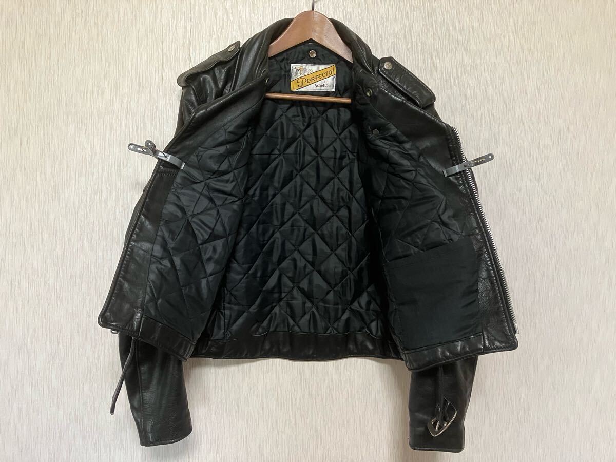 美品 schott ショット 618 黒革ダブルライダースジャケット 40 美品 schott ショット 618 黒革ダブルライダースジャケット 40