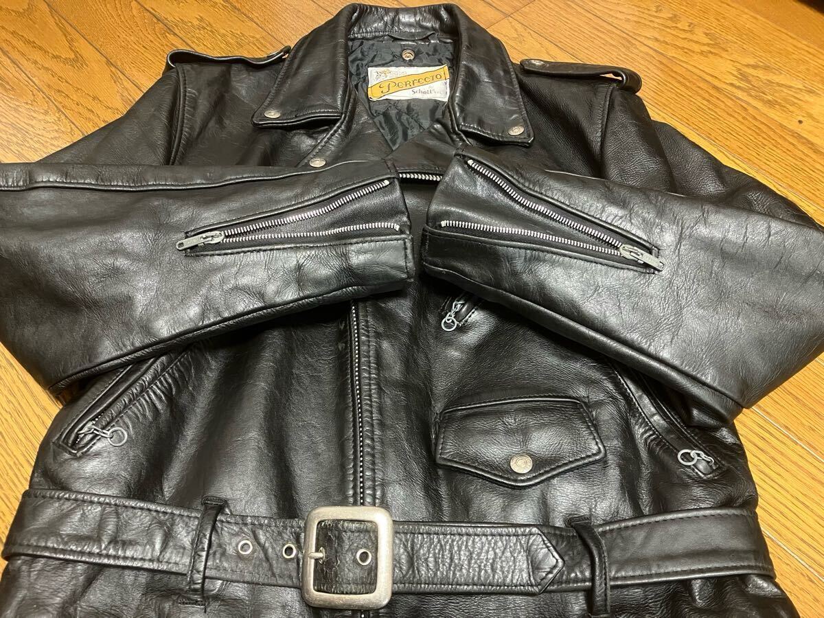 美品 schott ショット 618 黒革ダブルライダースジャケット 40 美品 schott ショット 618 黒革ダブルライダースジャケット 40