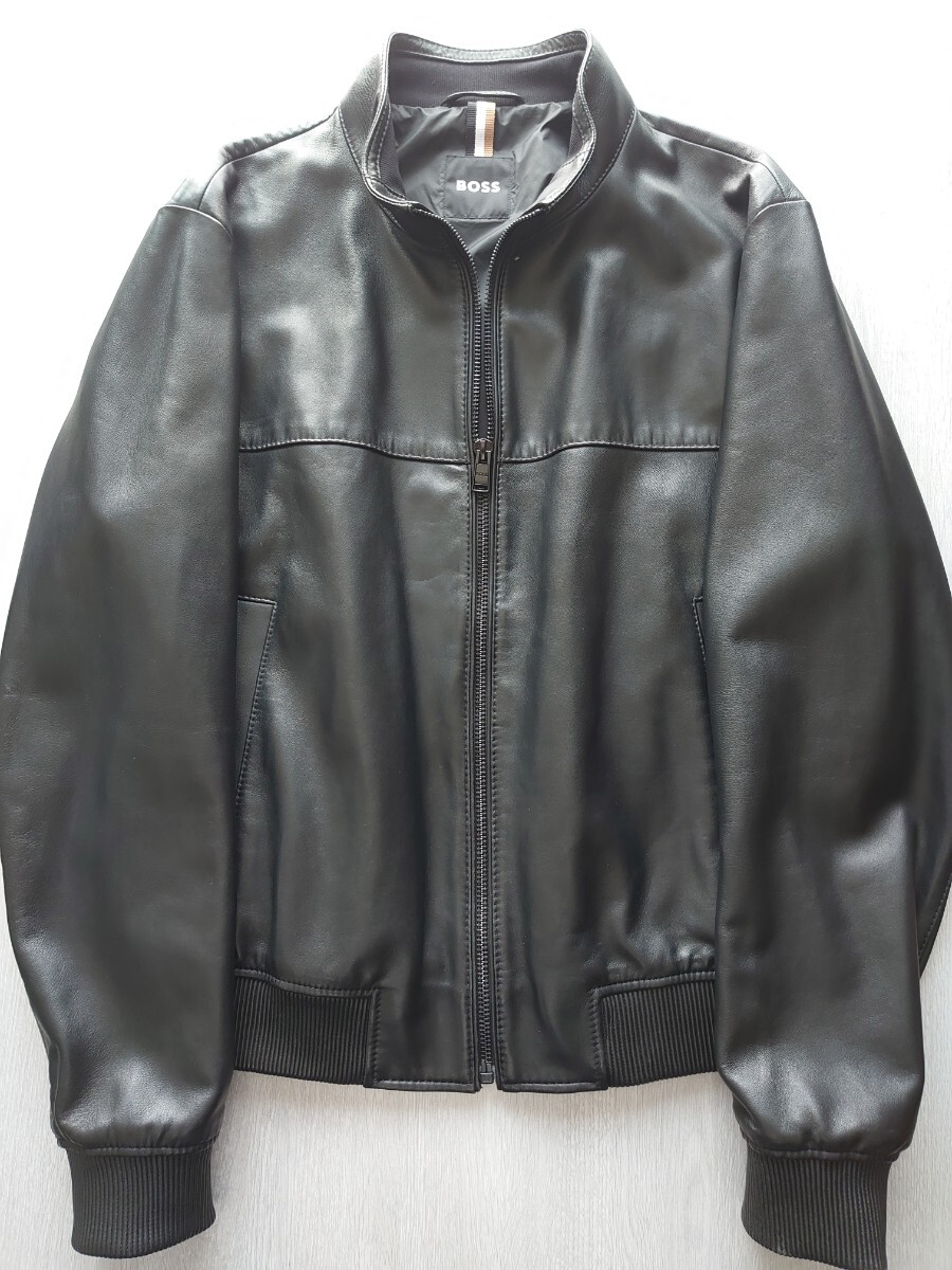 美品】HUGO BOSS ヒューゴ ボス レザージャケット サイズ54 美品】HUGO BOSS ヒューゴ ボス レザージャケット サイズ54