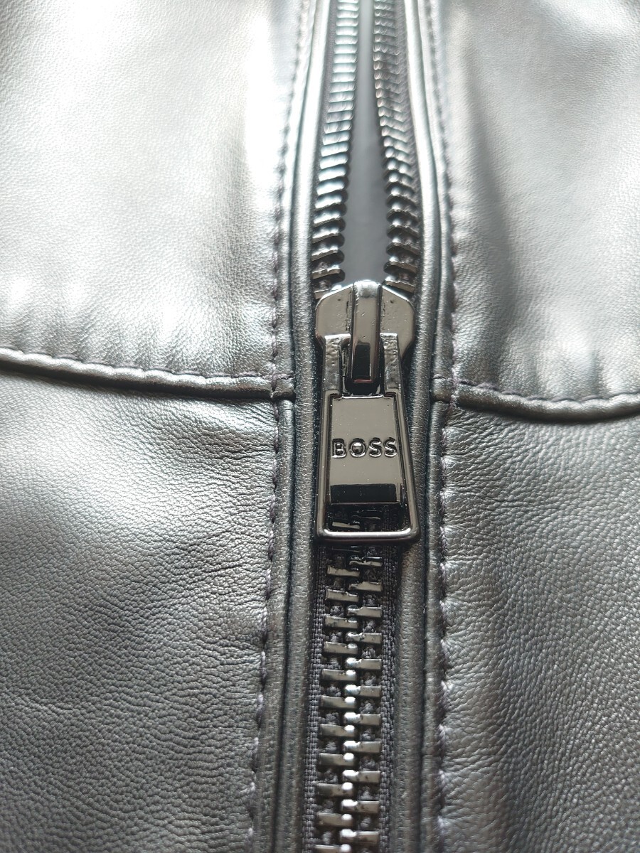 美品】HUGO BOSS ヒューゴ ボス レザージャケット サイズ54 美品】HUGO BOSS ヒューゴ ボス レザージャケット サイズ54