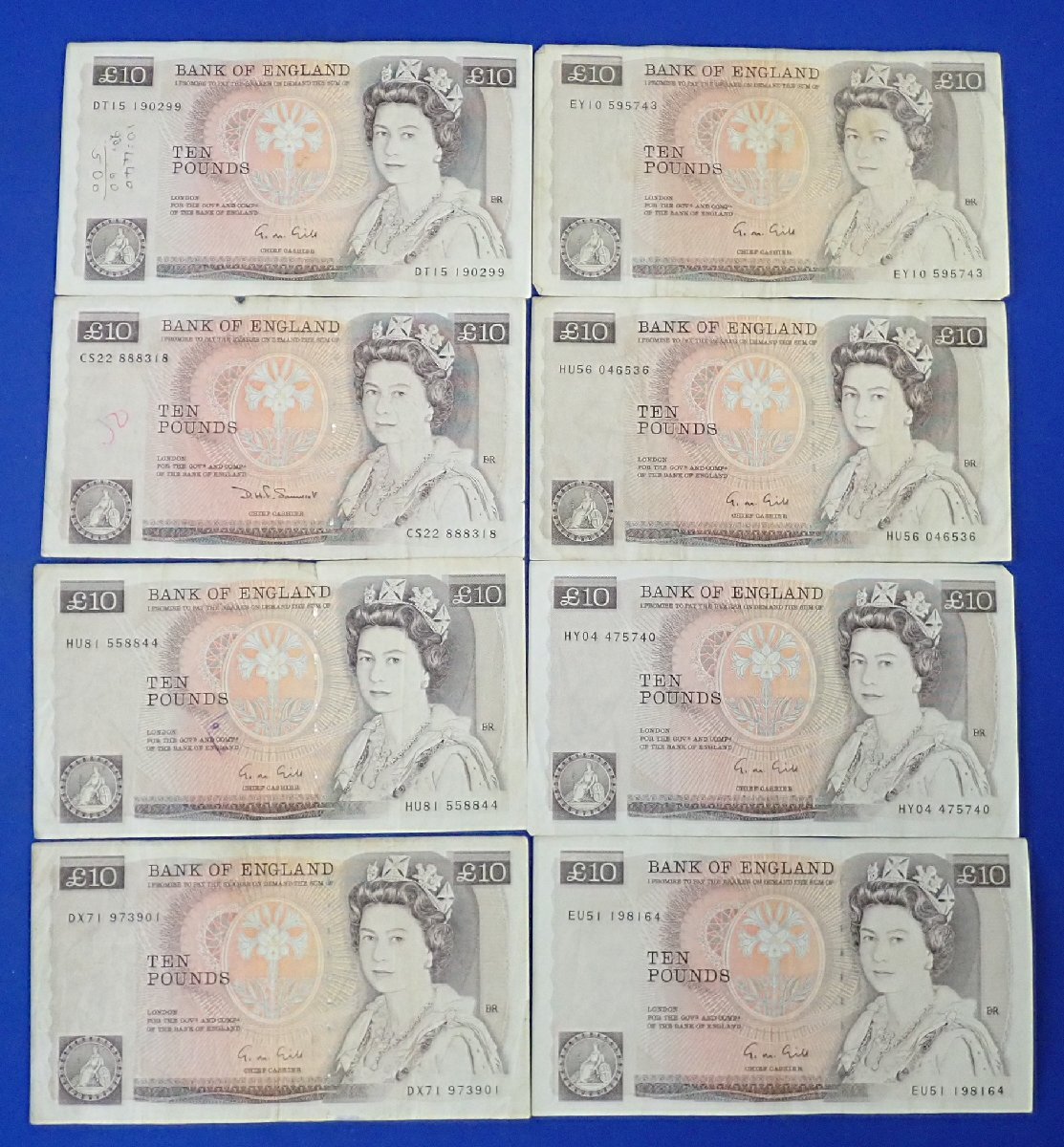 ◎ 外国紙幣 イギリス 旧紙幣 10ポンド×8枚 80ポンド分 ◎ 外国紙幣 イギリス 旧紙幣 10ポンド×8枚 80ポンド分