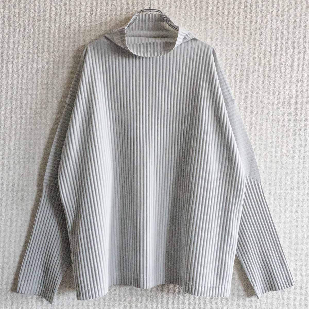 【定番】 HOMME PLISSE ISSEY MIYAKE【ハイネック 長袖 プリーツ カットソー】オムプリッセ イッセイミヤケ 25040262