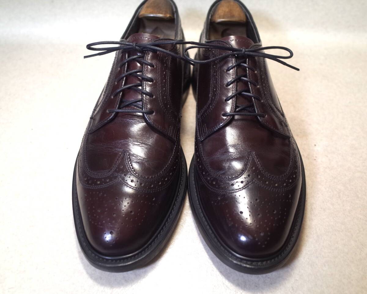 【即決価格落札で送料無(wú)料】4955■Oakwoods/トムマッキャン■ビンテージ/ロングウイングチップ/レザーシューズ/28cm■