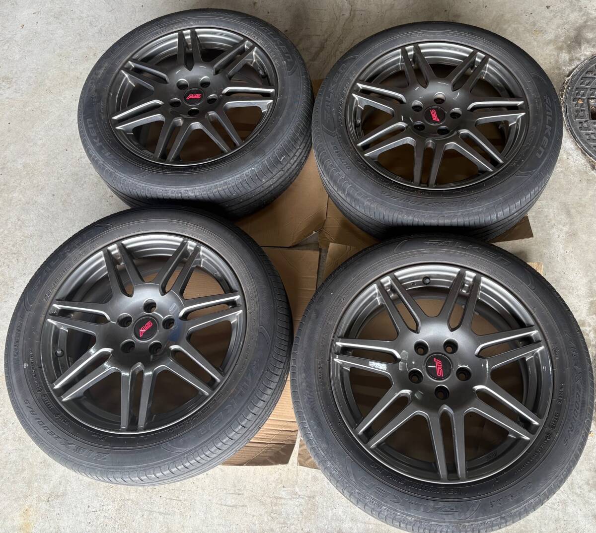 ☆ STI 225/55R18 ホイール タイヤ 4本セット スバル SK ☆ STI 225/55R18 ホイール タイヤ 4本セット スバル SK