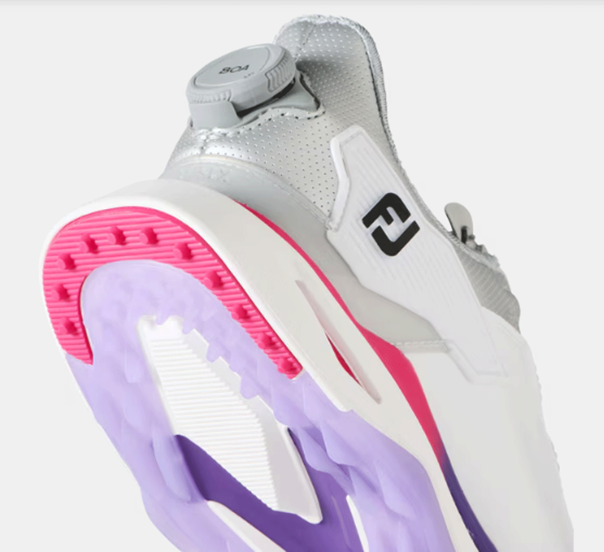 новый товар # foot Joy #2024.2# женский FJ Pro SL X боа шиповки отсутствует ##98216# белый | лиловый #24.5CM# стандартный товар