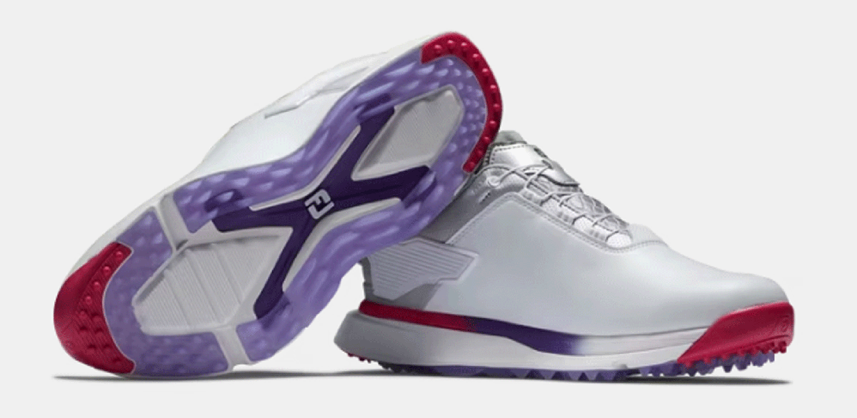 новый товар # foot Joy #2024.2# женский FJ Pro SL X боа шиповки отсутствует ##98216# белый | лиловый #24.5CM# стандартный товар