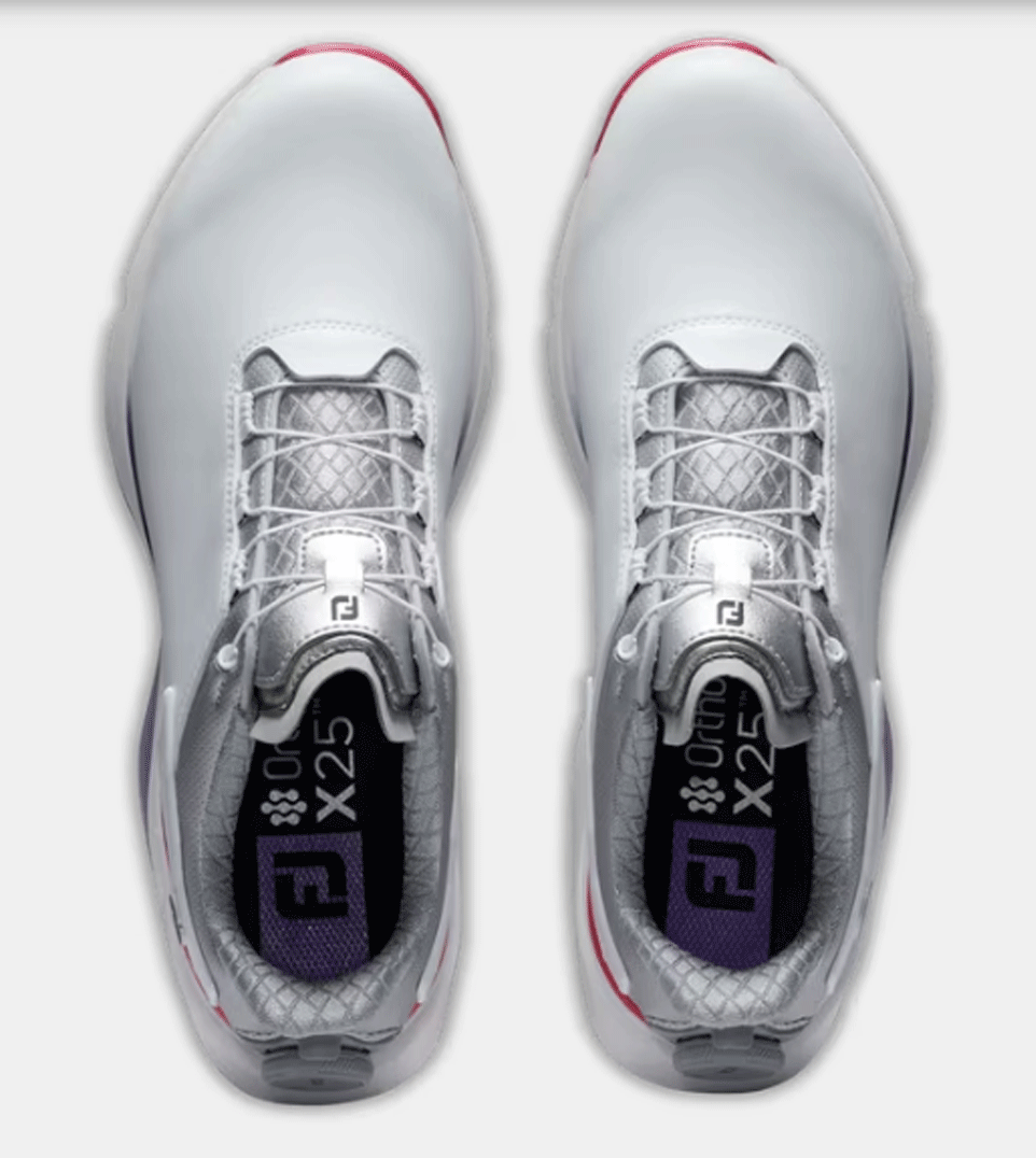 новый товар # foot Joy #2024.2# женский FJ Pro SL X боа шиповки отсутствует ##98216# белый | лиловый #24.5CM# стандартный товар