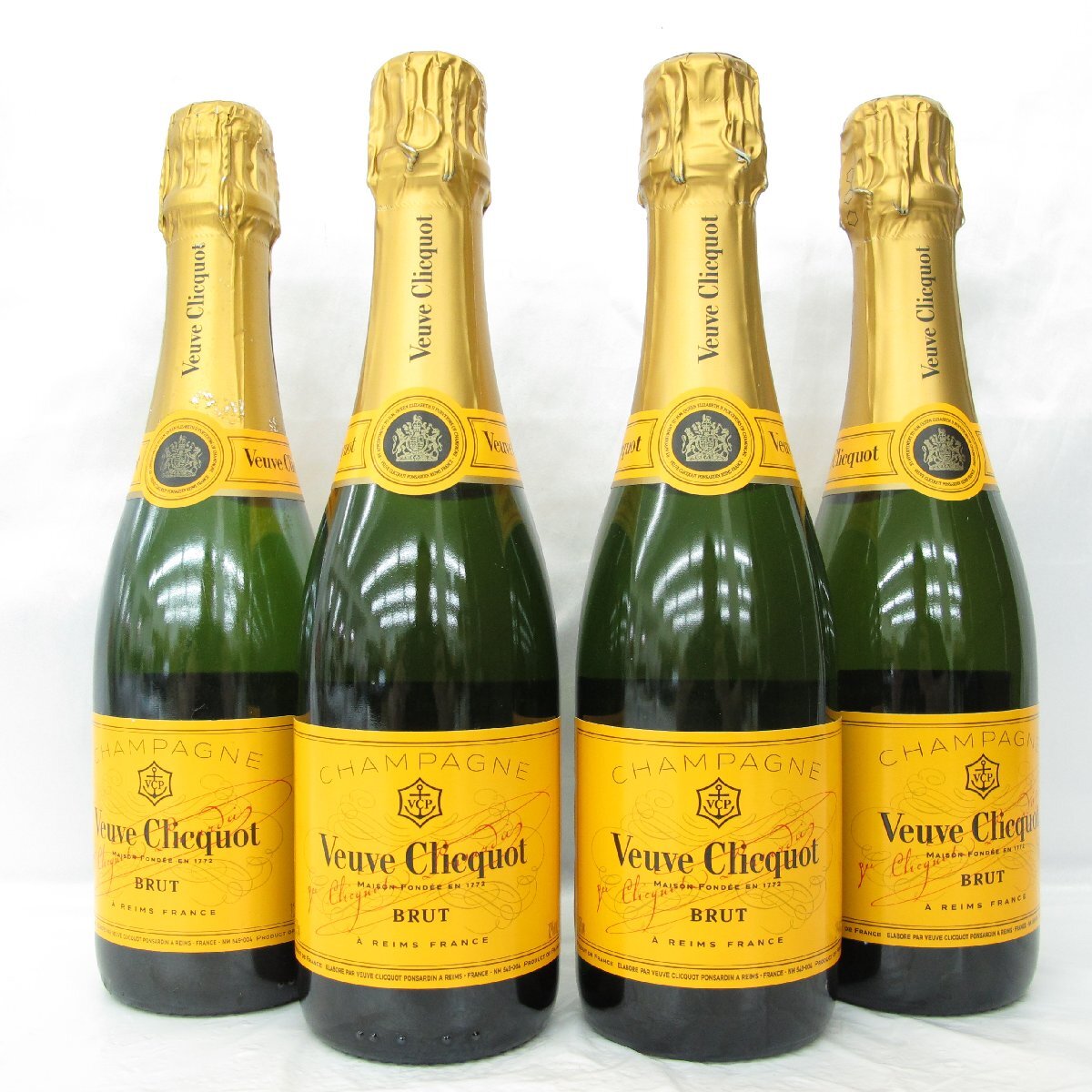 1円～【未開栓】ヴーヴ クリコ イエローラベル ハーフボトル 4本セット まとめ売り シャンパン 375ml 12% ※同梱不可 11799039 0418