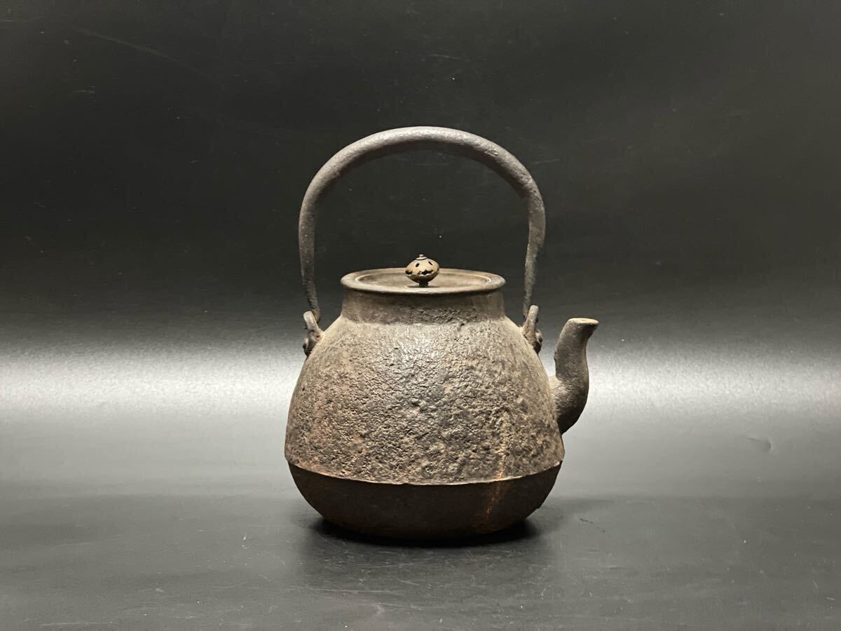 煎茶道具 時代物 古作 鉄瓶 釜師 祥雲堂 龍文堂造 銅蓋 金属工芸 煎茶道具 時代物 古作 鉄瓶 釜師 祥雲堂 龍文堂造 銅蓋 金属工芸
