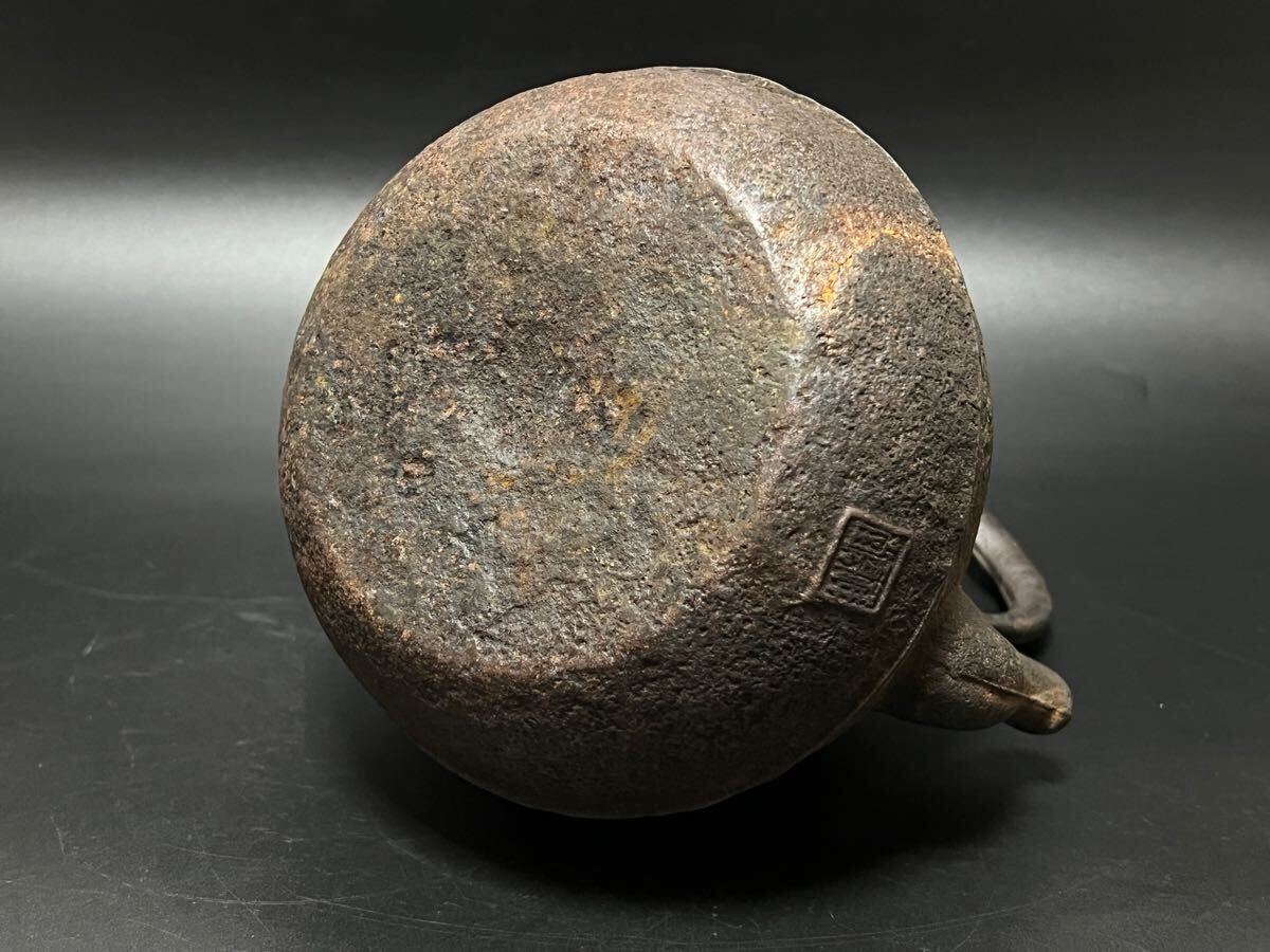 煎茶道具 時代物 古作 鉄瓶 釜師 祥雲堂 龍文堂造 銅蓋 金属工芸 煎茶道具 時代物 古作 鉄瓶 釜師 祥雲堂 龍文堂造 銅蓋 金属工芸