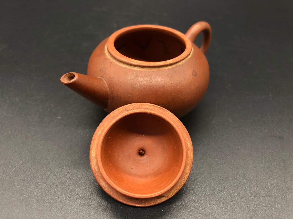 煎茶道具 中国 急須 荊渓恵孟臣製 小振 紫砂 朱泥 水平(骨董 煎茶道具 中国 急須 荊渓恵孟臣製 小振 紫砂 朱泥 水平(骨董