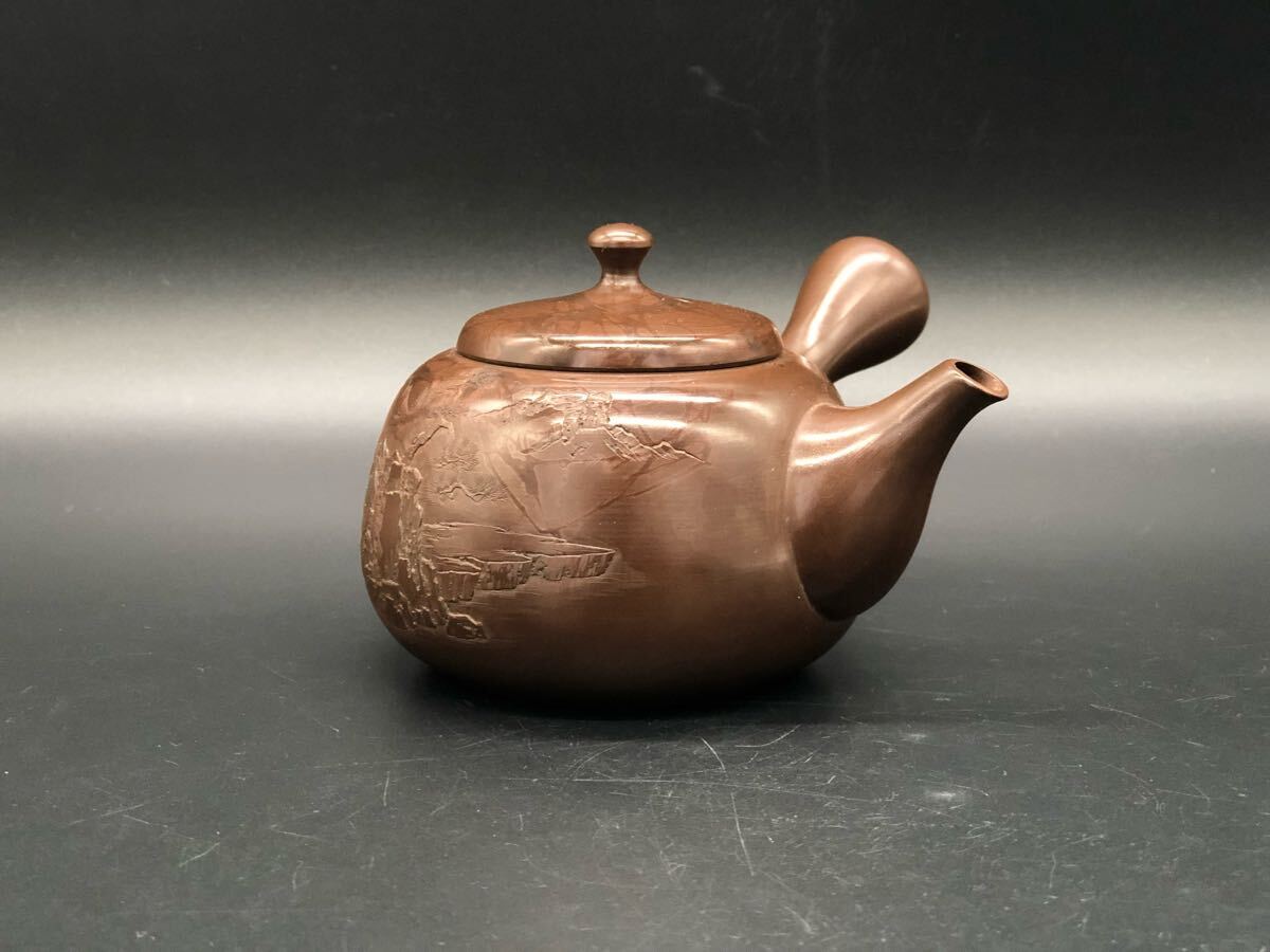 煎茶道具 常滑焼 沢田昭邨 窯変 藻掛 谷川白道刻 急須 朱泥 茶注 煎茶道具 常滑焼 沢田昭邨 窯変 藻掛 谷川白道刻 急須 朱泥 茶注