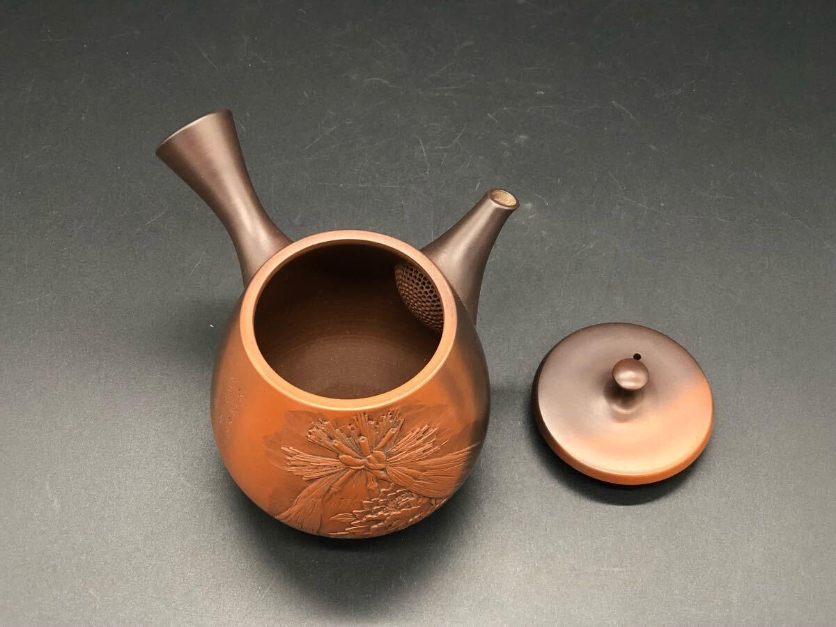 煎茶道具 常滑焼 沢田昭邨 急須 茶器 窯変 牡丹図 茶注 谷川白道 煎茶道具 常滑焼 沢田昭邨 急須 茶器 窯変 牡丹図 茶注 谷川白道