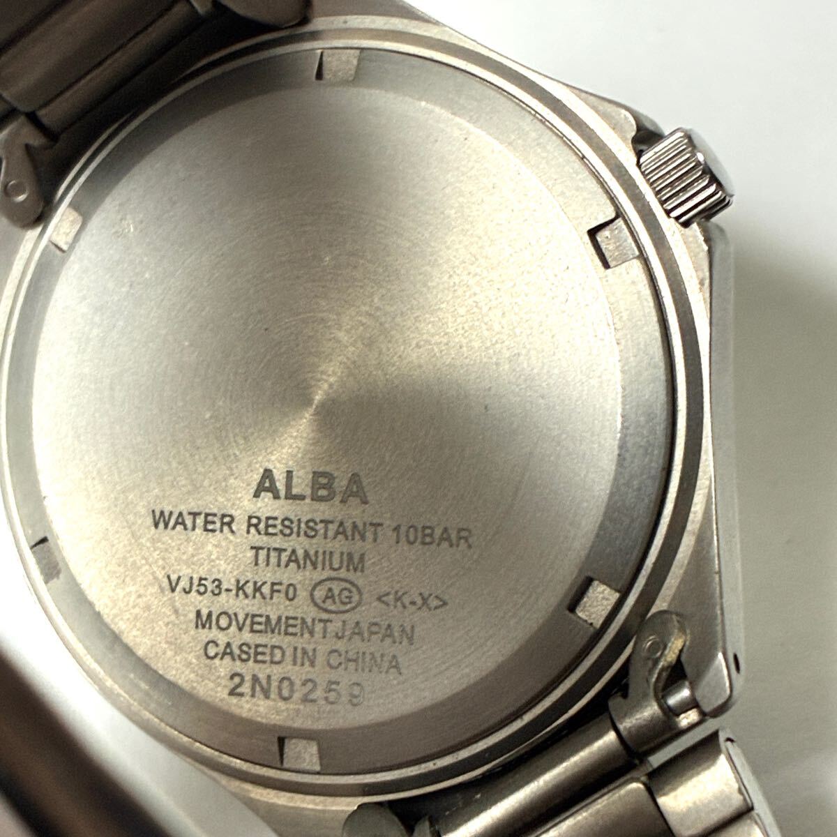 SEIKO ALBA TITANIUM 10 BAR VJ53-KKF0 Quartz Watch with Day