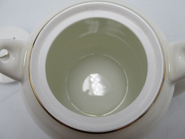 〓1)庫山窯 美濃焼 茶器セット 急須 湯呑/茶碗 5客 白磁 金彩 〓1)庫山窯 美濃焼 茶器セット 急須 湯呑/茶碗 5客 白磁 金彩