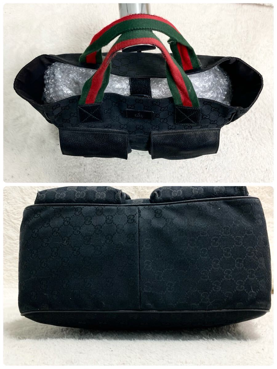 美品 GUCCI グッチ トートバッグ シェリーライン ロゴ A4可 肩 美品 GUCCI グッチ トートバッグ シェリーライン ロゴ A4可 肩