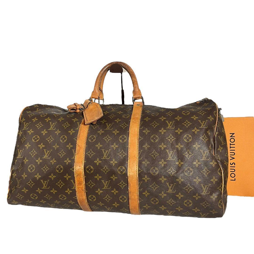 ネームタグ】ルイヴィトン LOUIS VUITTON モノグラム キーポル55 ネームタグ】ルイヴィトン LOUIS VUITTON モノグラム キーポル55