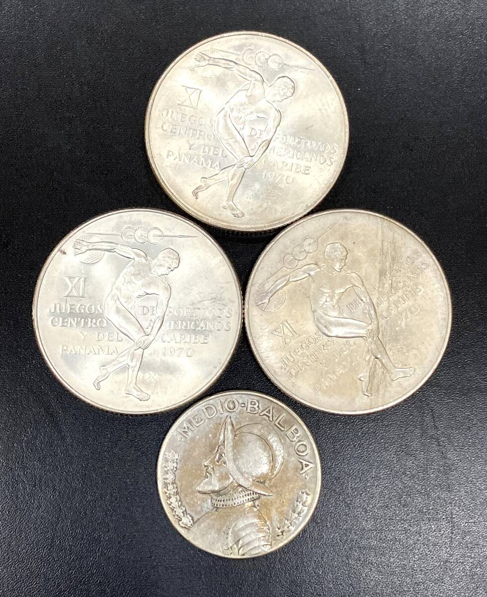パナマ オリンピック 1970年 5バルボア銀貨 3枚 約107g / 1966年 パナマ オリンピック 1970年 5バルボア銀貨 3枚 約107g / 1966年