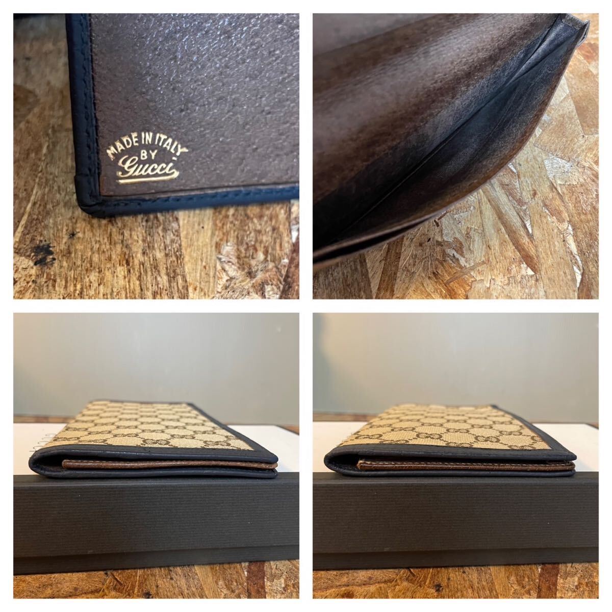 一円 美品 GUCCI グッチ 二つ折り ウォレット 長財布 シェリー 一円 美品 GUCCI グッチ 二つ折り ウォレット 長財布 シェリー